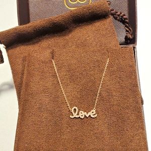 Sydney Evan 14k gold & pave diamond Love necklace